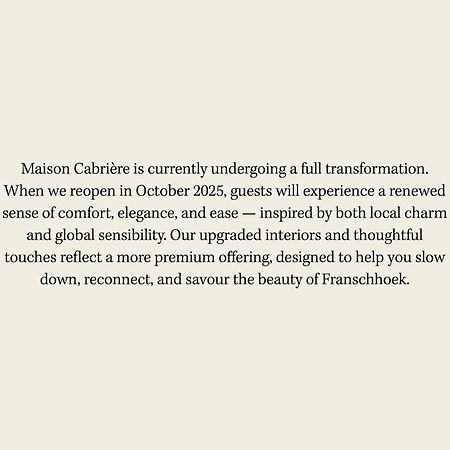 Maison Cabriere - Boutique Suites Franschhoek Εξωτερικό φωτογραφία